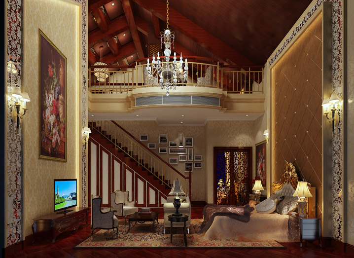 欧式 别墅 六居室 80后 小资 新房装修 卧室图片来自传承正能量在442平米生活的向往中欧风格的分享