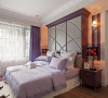 设计理念：因女主人单身特别的用了紫色加以调配颜色。显的整个空间特别温暖。 亮点：紫色与白色的搭配，把卧室的空间显的活泼起来。