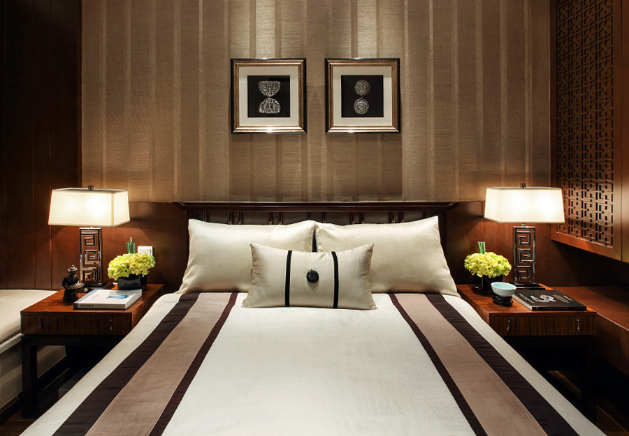 卧室图片来自紫禁尚品设计师李擎在格林云墅新中式风格的分享