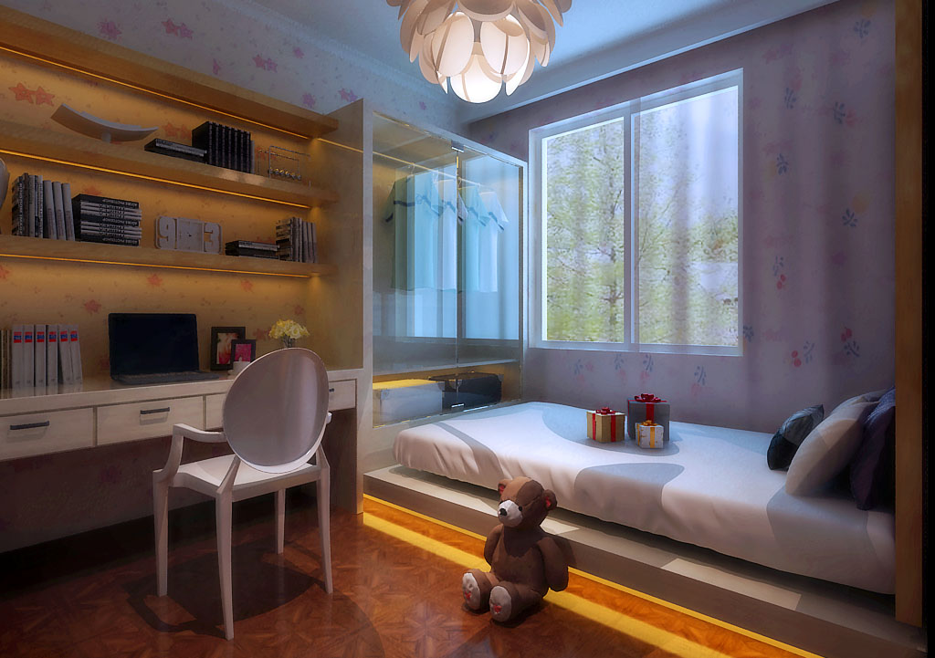 二居 现代 卧室图片来自百家装饰杨乐乐在浅草绿阁的分享