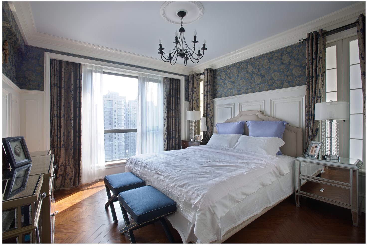 欧式 别墅 卧室图片来自实创装饰上海公司在欧式风格优雅一面蓝调温柔的分享