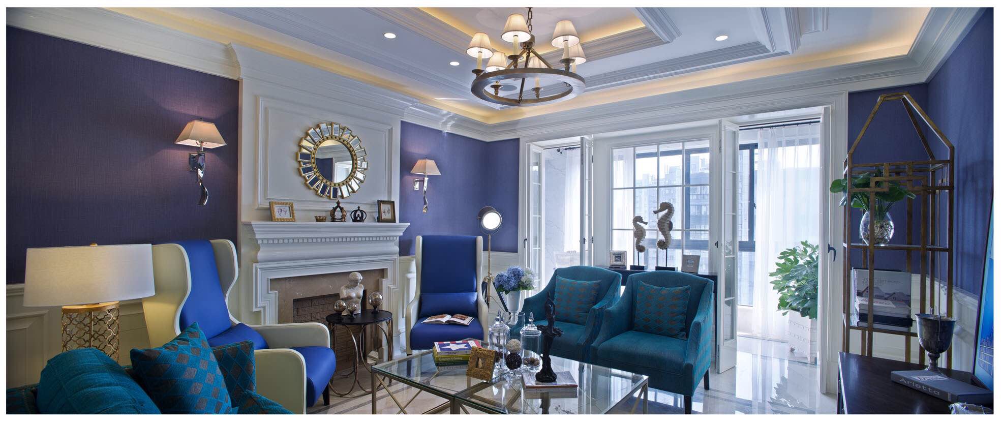 欧式 别墅 客厅图片来自实创装饰上海公司在欧式风格优雅一面蓝调温柔的分享