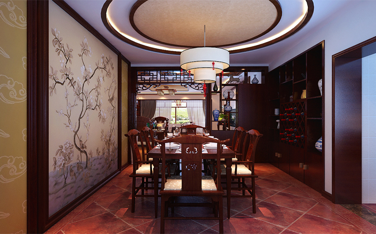 中式 四居 餐厅图片来自哈尔滨实创装饰阿娇在省公务员小区233.6平简中式风格1的分享