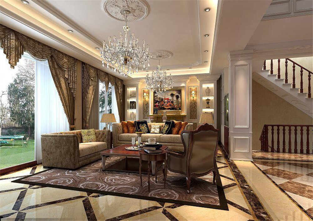 欧式 白领 别墅 客厅图片来自天津科艺隆装饰在科艺隆-东丽湖万科城别墅-欧式的分享