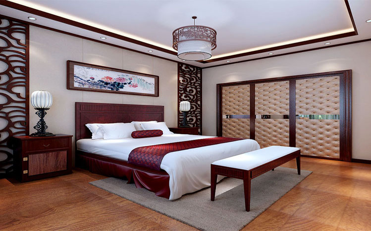 中式 四居 卧室图片来自哈尔滨实创装饰阿娇在省公务员小区233.6平简中式风格1的分享