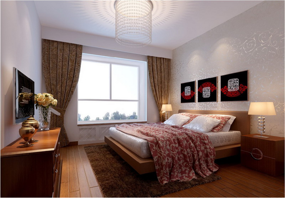 混搭 二居 白领 收纳 80后 小资 卧室图片来自实创装饰完美家装在上京新航线105平简中风格案例的分享