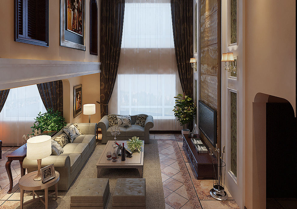 欧式 大户型 客厅图片来自百家装饰杨乐乐在远洋和平府的分享