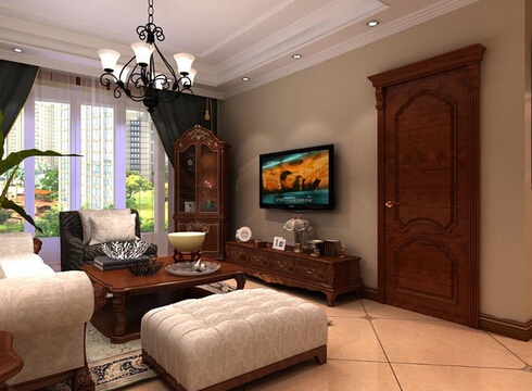 日升装饰 西安日升装 美式风格装 客厅图片来自西安日升装饰在115平米美式风格，惬意家园的分享