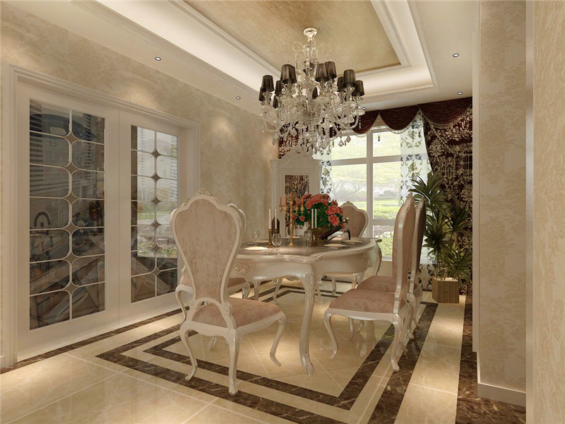 欧式 三居 白领 餐厅图片来自天津科艺隆装饰在科艺隆-王府壹号-简欧风格-196平的分享