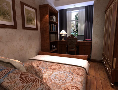 日升装饰 西安日升装 美式风格装 卧室图片来自西安日升装饰在115平米美式风格，惬意家园的分享