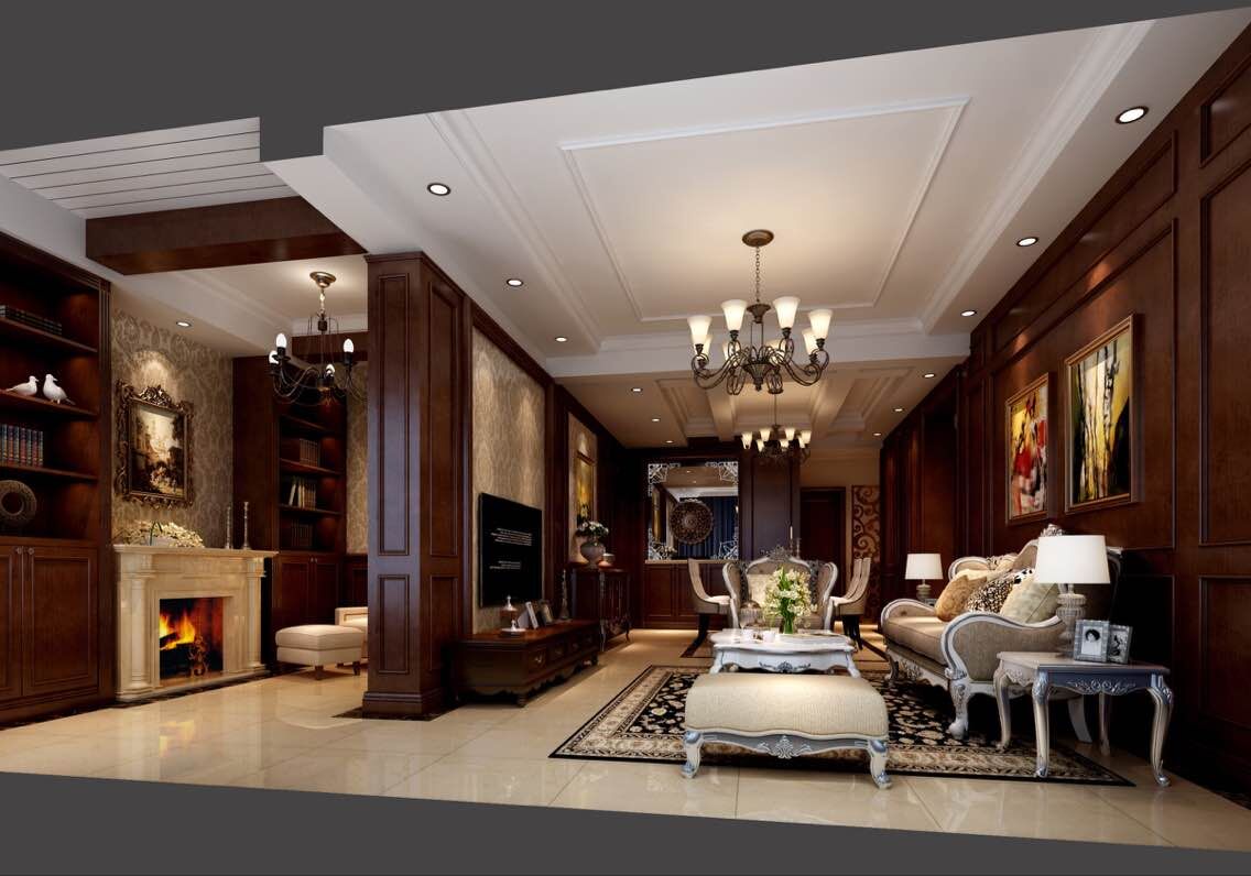 美式风格 三居 浦江华侨城 客厅图片来自实创装饰上海公司在浦江华侨城120平三居美式风格的分享
