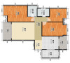升龙天汇广场F4户130平方三室两厅户型图。