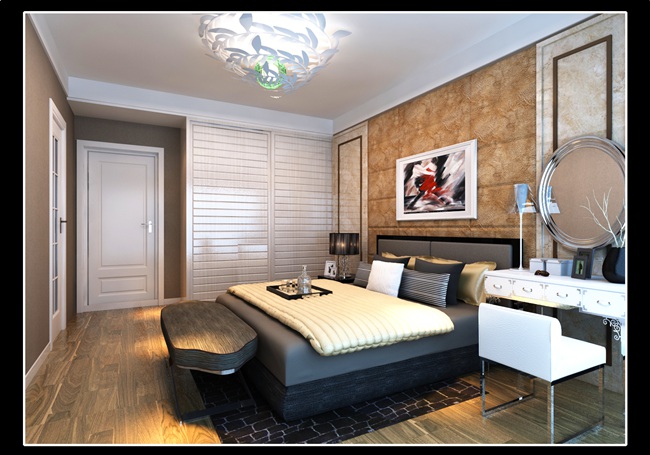 现代 三居 软装 卧室图片来自武汉嘉年华装饰在万科高尔夫的分享
