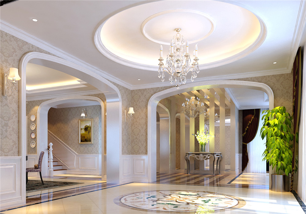 欧式 别墅 白领 楼梯图片来自天津科艺隆装饰在科艺隆-天山城别墅-欧式风格的分享