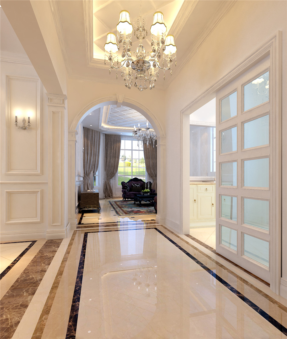 欧式 别墅 白领 玄关图片来自天津科艺隆装饰在科艺隆-天山城别墅-欧式风格的分享
