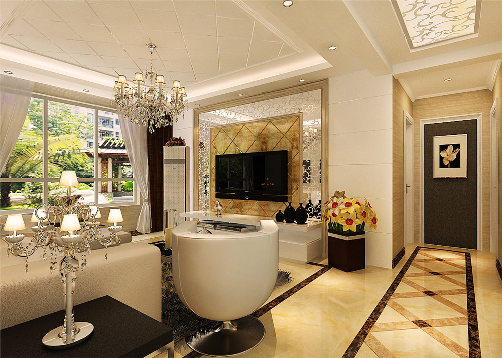 欧式 二居 白领 客厅图片来自天津科艺隆装饰在科艺隆-新汇华庭-简欧风格-120平的分享