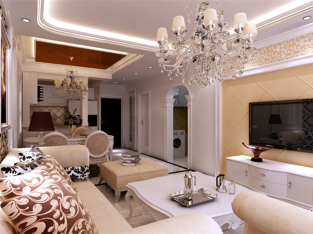 欧式 二居 白领 客厅图片来自天津科艺隆装饰在科艺隆-新汇华庭-简欧风格-90平的分享