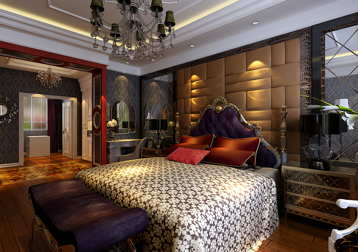 欧式 别墅 卧室图片来自百家装饰小王在碧桂园银河城220平的分享