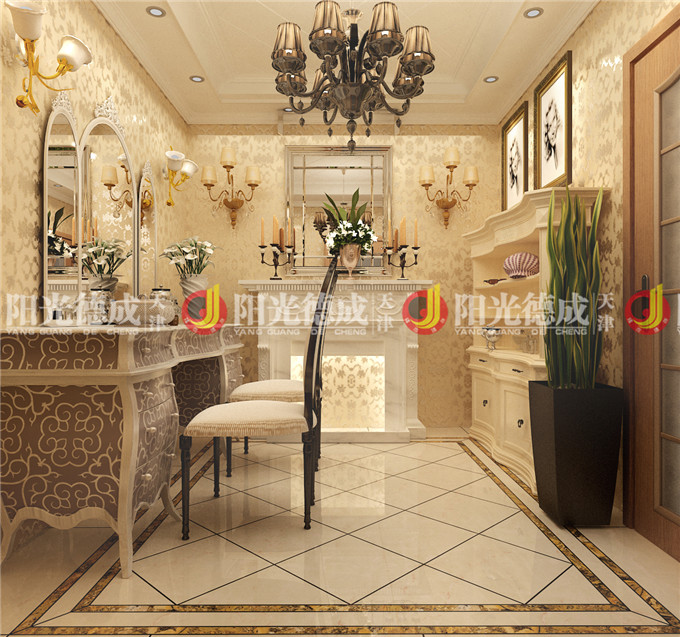 别墅 欧式 典雅 餐厅图片来自天津阳光德成装饰公司在静海别墅的分享
