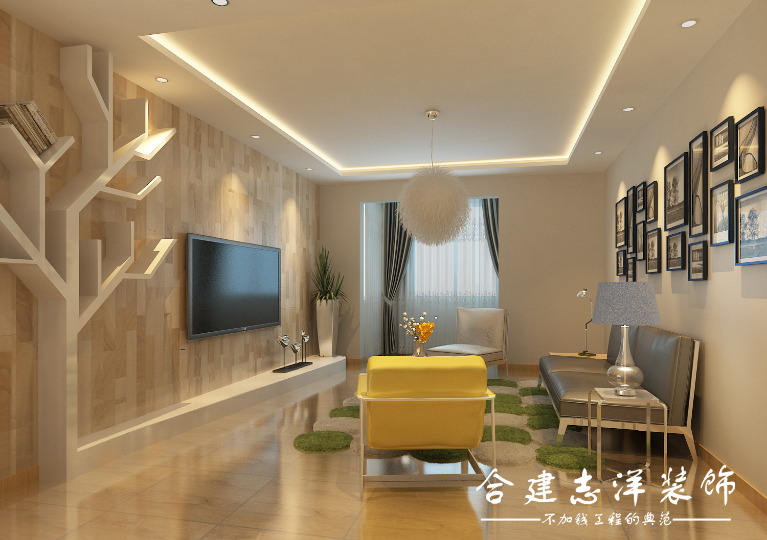 二居 简约 客厅图片来自贾凤娇在北京合建装饰建邦华庭89平的分享