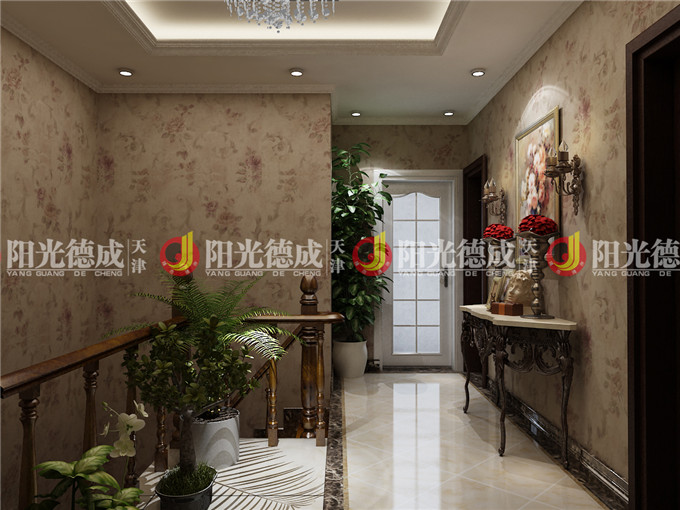 别墅 古典 雅致 玄关图片来自天津阳光德成装饰公司在静海别墅的分享
