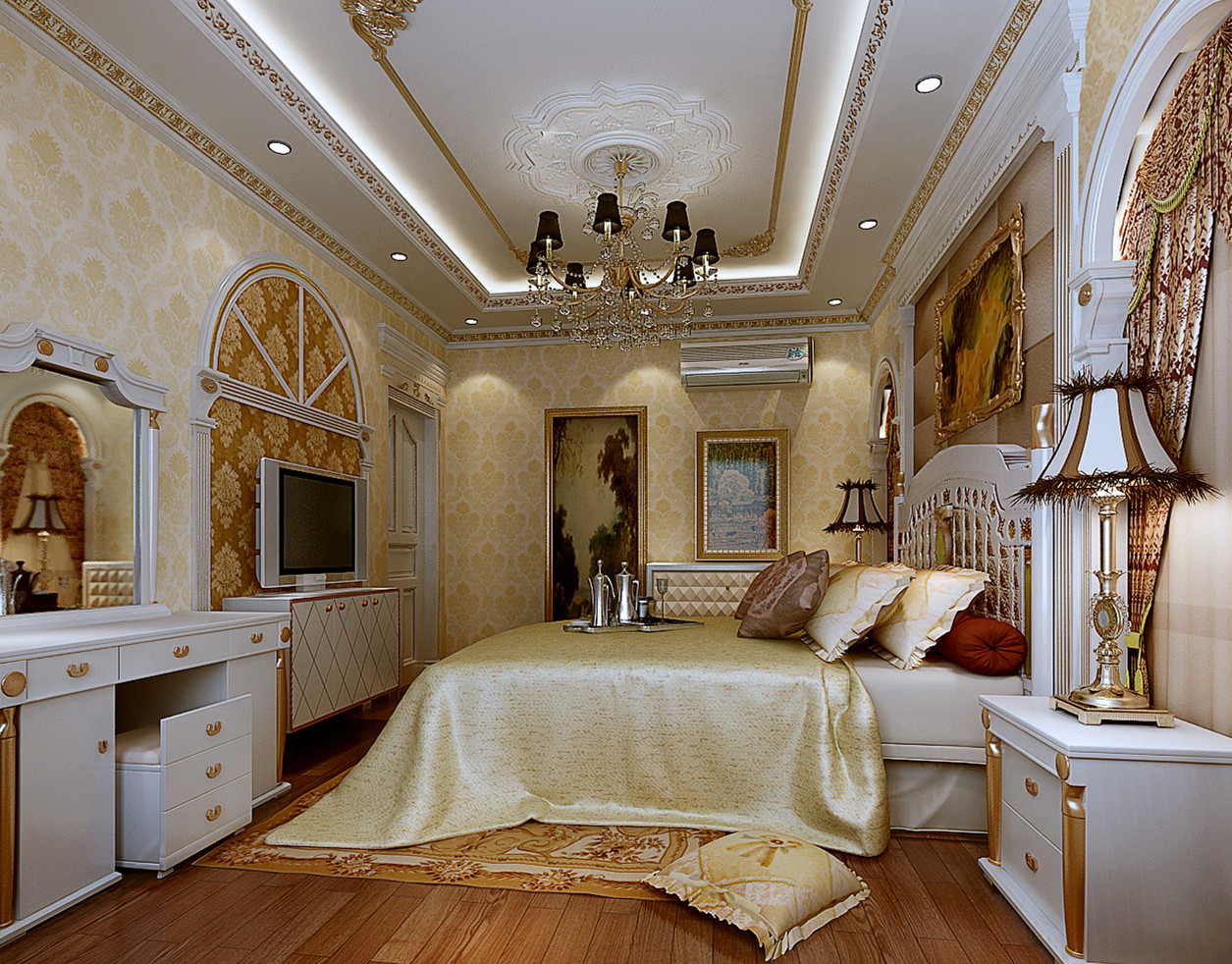 欧式 三居 白领 收纳 80后 小资 卧室图片来自实创装饰完美家装在K2玉兰湾110平简欧风格案例赏析的分享