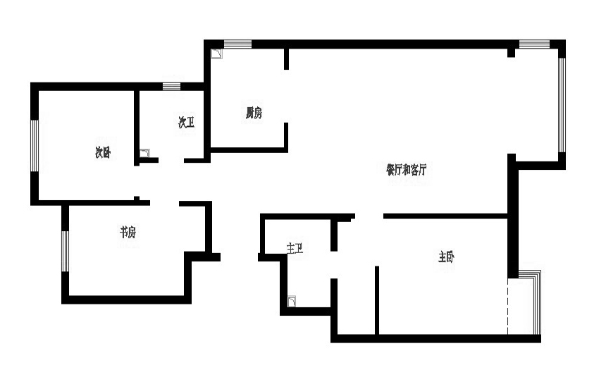 刘杨成 户型图图片来自交换空间刘杨成室内设计师在107平奢华大气的舒适三居室的分享