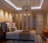 卧室设计：
卧室设计中大量采用了艺术镜面，扩大了居室的空间效果；镜面配以满铺的木地板，让婚房卧室在舒适的氛围内，添加了梦幻效果。