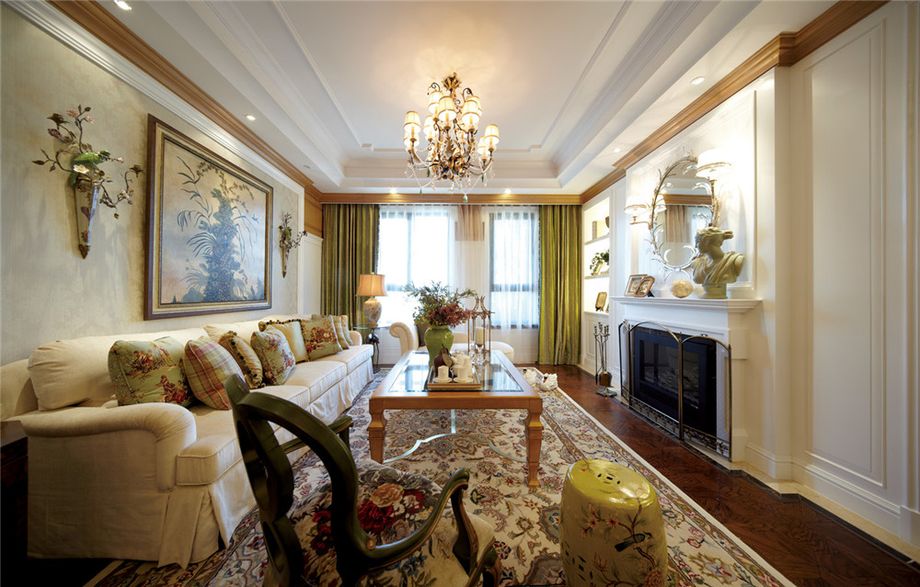 客厅图片来自湖南名匠装饰在深业睿城田园风格的分享