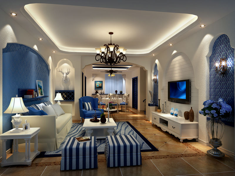 城南华府 130平米 地中海式 三室 客厅图片来自cdxblzs在城南华府 130平米 地中海式 三室的分享