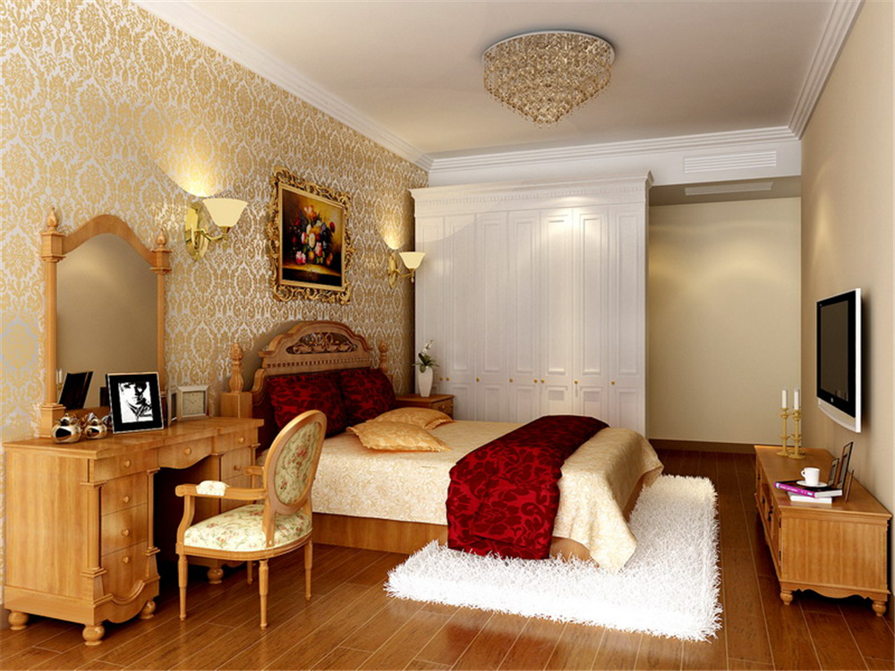 欧式 三居 白领 收纳 80后 小资 卧室图片来自实创装饰完美家装在领秀翡翠山150平简欧风格案例的分享