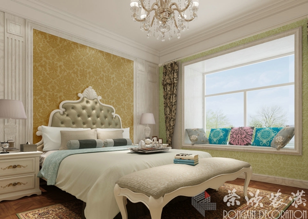 四居 装修案例 锦棠 卧室图片来自上海荣欣装潢河南分公司在低调奢华 锦玉满堂的分享