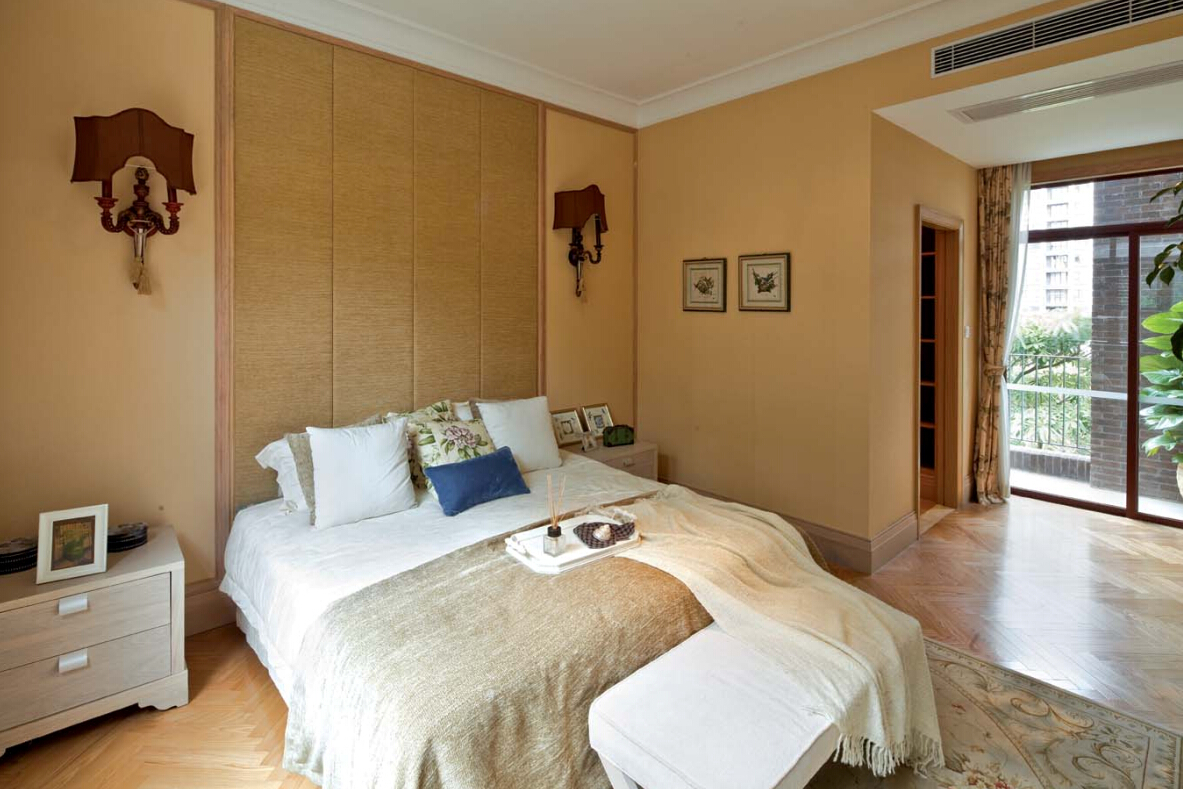 田园 别墅 卧室图片来自紫禁尚品设计师李擎在长海御墅的分享