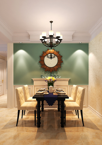 餐厅图片来自西安日升装饰在140平亮色繁花提升空间愉悦气场的分享