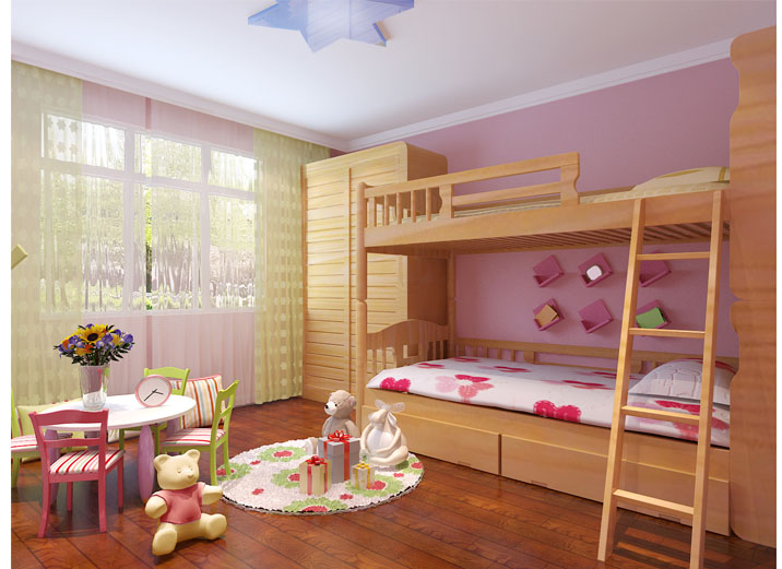 简约 四居 现代简约风 小资 儿童房图片来自实创装饰上海公司在四居室现代小资情调装修效果图的分享