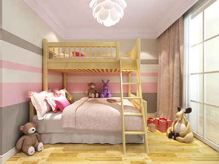 儿童房图片来自西安日升装饰在140平亮色繁花提升空间愉悦气场的分享