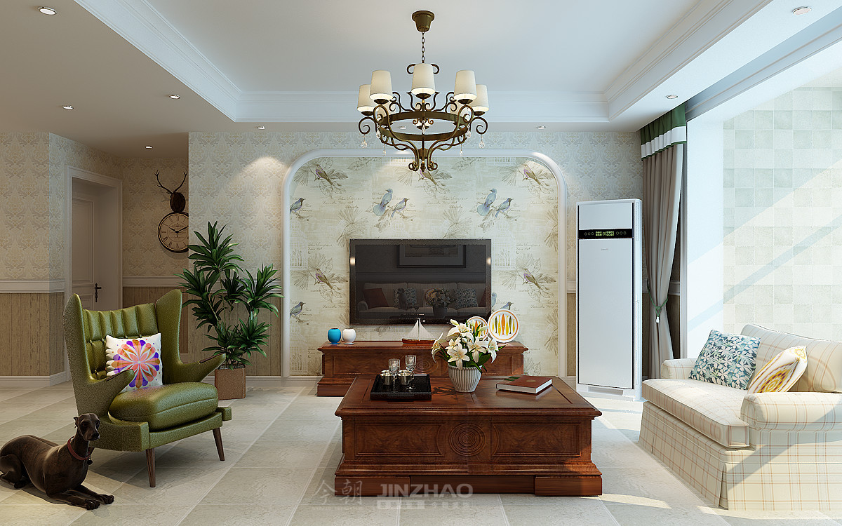 客厅图片来自石家庄今朝装饰在三居室-美式风格效果图的分享