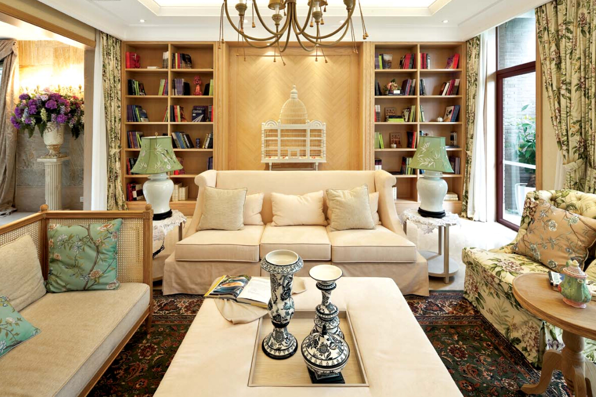 田园 别墅 客厅图片来自紫禁尚品设计师李擎在长海御墅的分享