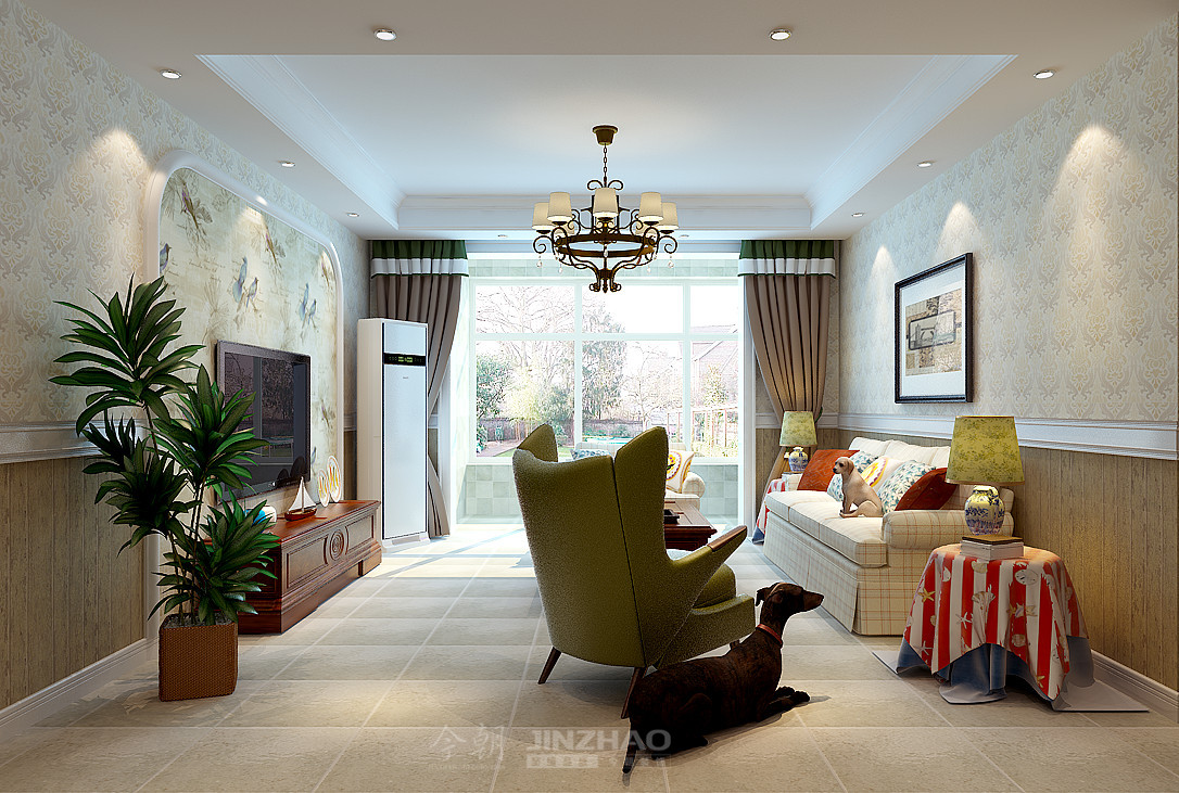 客厅图片来自石家庄今朝装饰在三居室-美式风格效果图的分享
