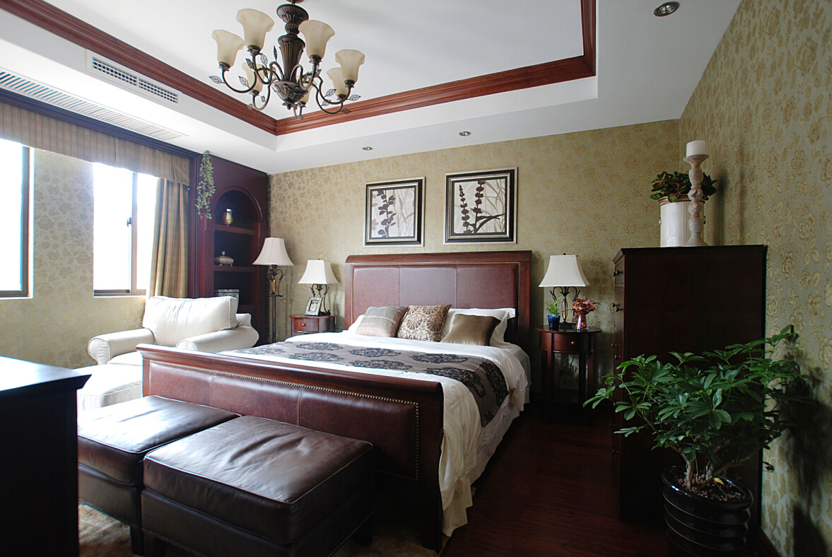 别墅 美式 卧室图片来自紫禁尚品设计师李擎在汤泉墅的分享