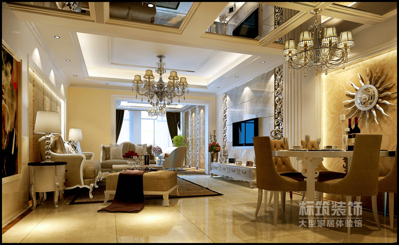 别墅 欧式 小资 标筑 设计 客厅图片来自四川标筑装饰公司在中央别墅-欧式风格的分享