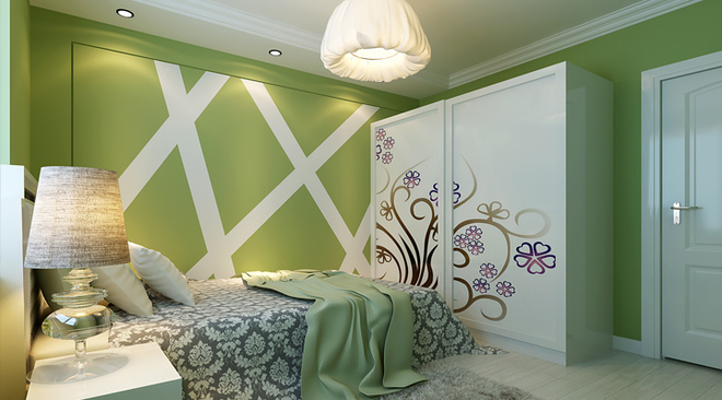 西安实创装 简约 现代 时尚 混搭 二局 万象春天 卧室图片来自实创装饰设计师谢艺在如画般色彩斑斓的二居室的分享