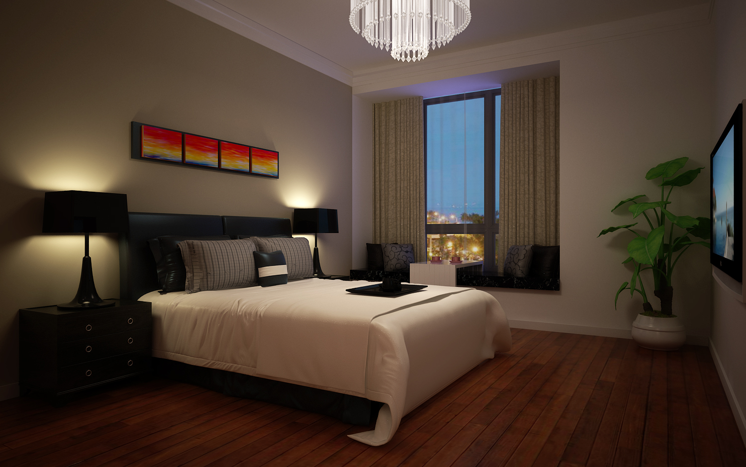 卧室图片来自超凡装饰邓赛威在盛润锦绣城140平装修案列的分享