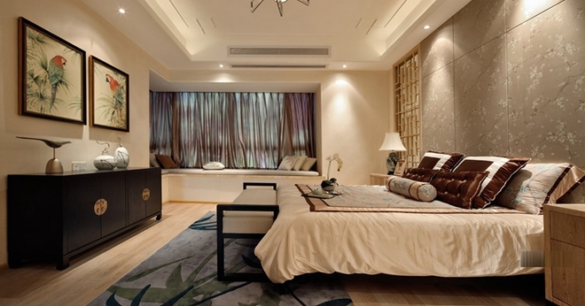 卧室图片来自超凡装饰邓赛威在祝福红城130平装修案列的分享