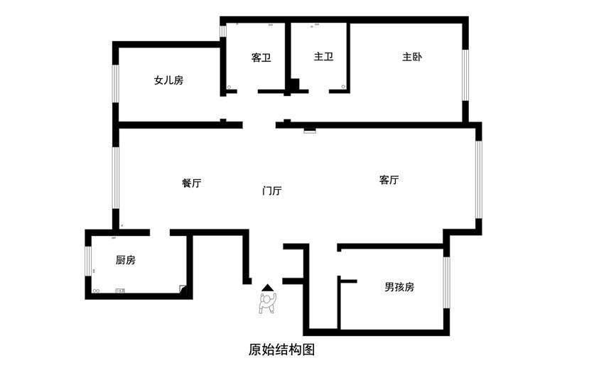 户型图图片来自交换空间刘杨成室内设计师在145平欧式奢华的三居室的分享