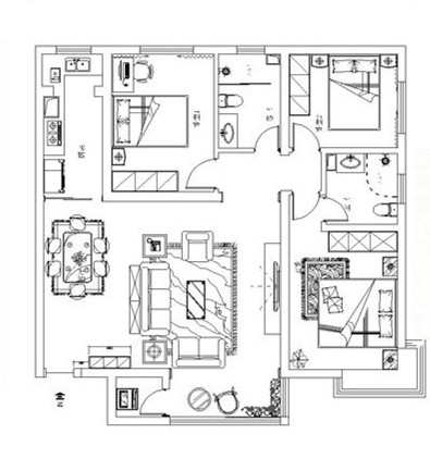 兰州装修 实创装饰 免费设计 免费量房 装修报价 TEL：132- 3968-7376 左耳 实景工地 户型图图片来自家居装饰-赫拉在兰州实创装饰清雅新中式134㎡的分享