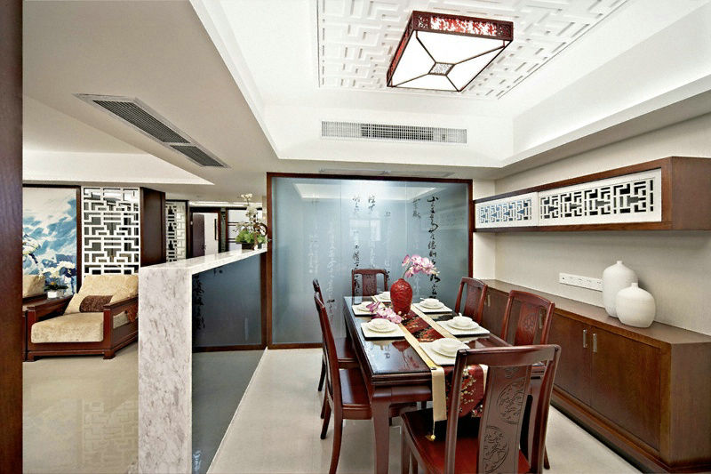 翡翠城 128平米 现代中式 三室 餐厅图片来自cdxblzs在翡翠城 128平米 现代中式的分享
