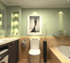 soho现代城三居室户型卫生间效果图展示