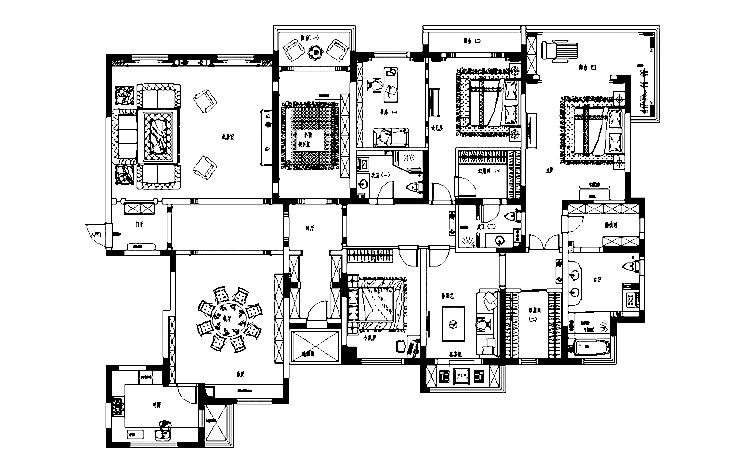 欧式 五居室 婚房装修 户型图图片来自实创装饰上海公司在五居室大平层古典欧式风格装修的分享