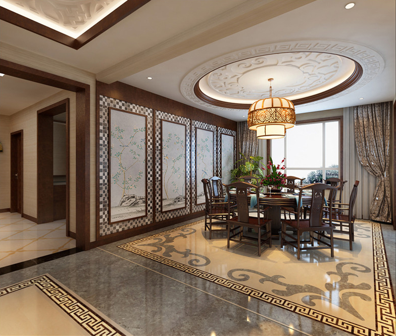 中式 别墅 白领 餐厅图片来自天津科艺隆装饰在科艺隆-海逸长洲-新中式风格的分享